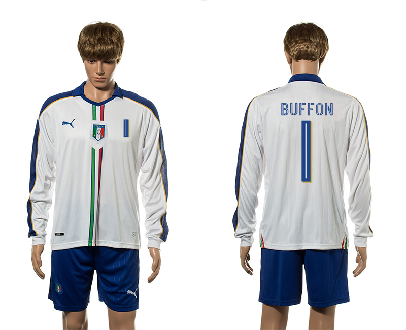 Italy 1 BUFFON Away Long Sleeve UEFA Euro 2016 Jersey