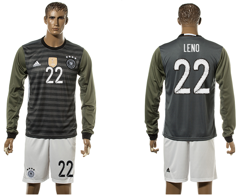 Germany 22 LENO Away UEFA Euro 2016 Long Sleeve Jersey