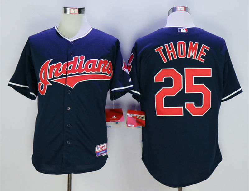 Indians 25 Jim Thome Blue Cool Base Jersey