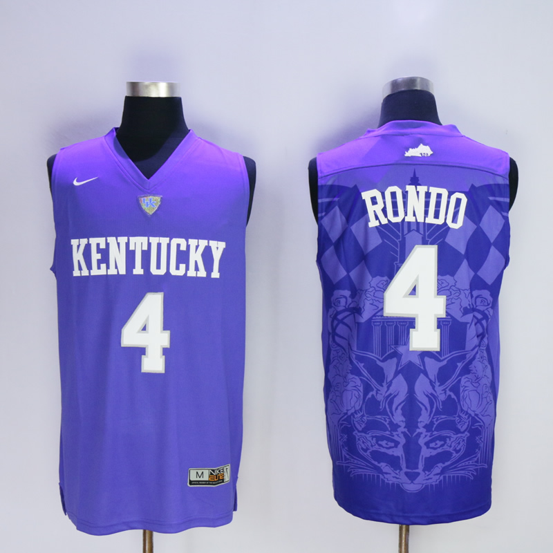 Kentucky Wildcats 4 Rajon Rondo Blue College Basketball Jersey
