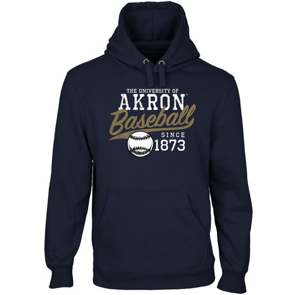 Akron Zips Team Logo Navy Blue College Pullover Hoodie - Click Image to Close