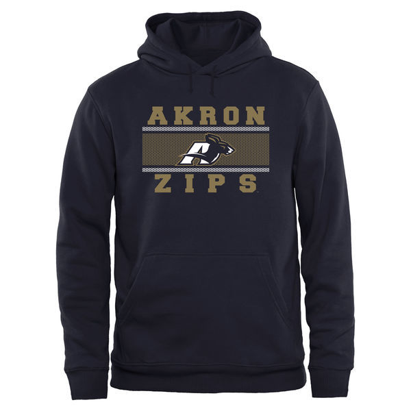 Akron Zips Team Logo Navy Blue College Pullover Hoodie2 - Click Image to Close
