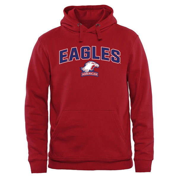 American University Eagles Fresh Logo Red College Pullover Hoodie2