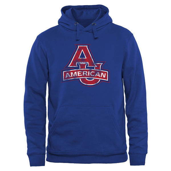 American University Eagles Team Logo Blue College Pullover Hoodie - Click Image to Close