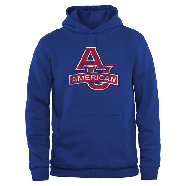 American University Eagles Team Logo Blue College Pullover Hoodie2 - Click Image to Close
