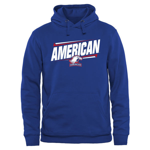 American University Eagles Team Logo Blue College Pullover Hoodie3