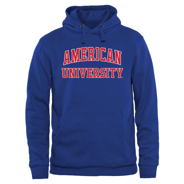 American University Eagles Team Logo Blue College Pullover Hoodie4
