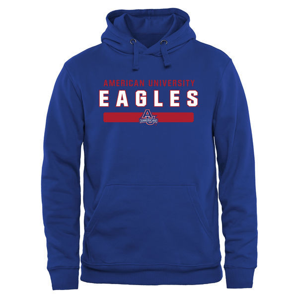 American University Eagles Team Logo Blue College Pullover Hoodie5