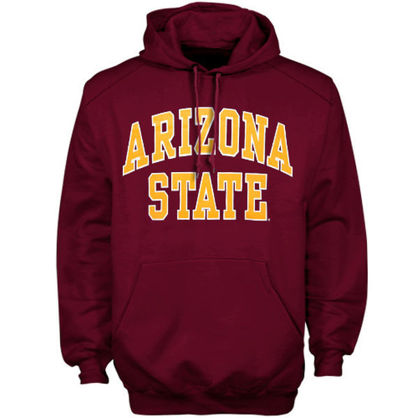 Arizona State Sun Devils Team Logo Red College Pullover Hoodie2 - Click Image to Close