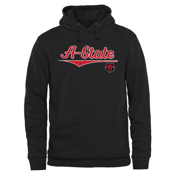 Arkansas State Black Wolves Team Logo Red College Pullover Hoodie4
