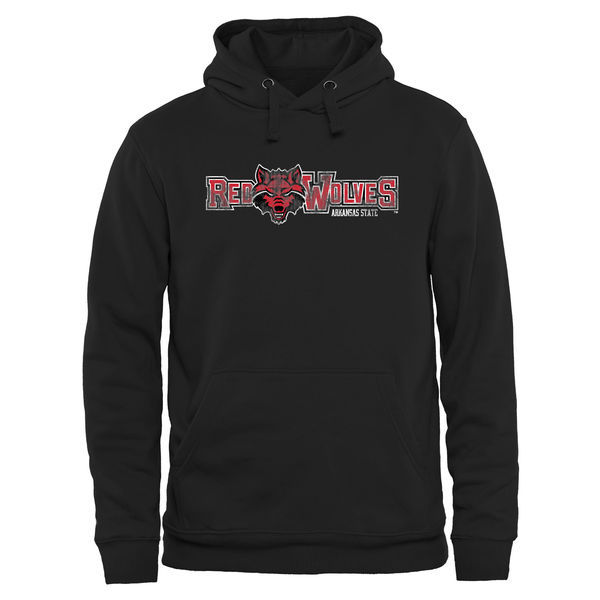 Arkansas State Red Wolves Team Logo Black College Pullover Hoodie