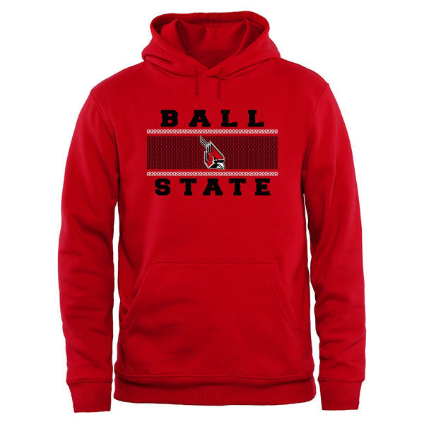 Ball State Cardinals Team Logo Red College Pullover Hoodie2