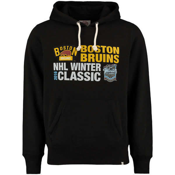 Boston Bruins Black Team Logo Men's Pullover Hoodie02