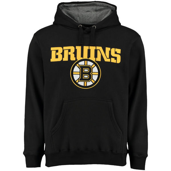 Boston Bruins Black Team Logo Men's Pullover Hoodie05
