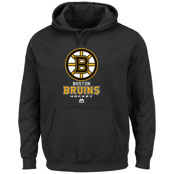 Boston Bruins Black Team Logo Men's Pullover Hoodie08