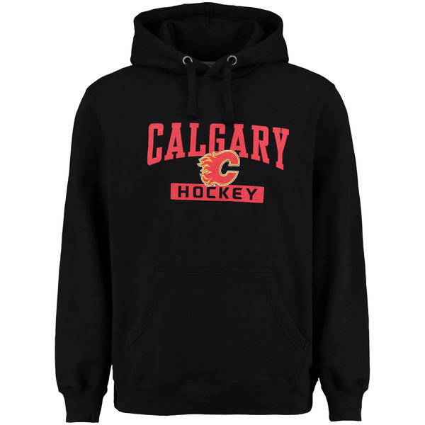 Calgary Flames Black Team Logo Men's Pullover Hoodie03