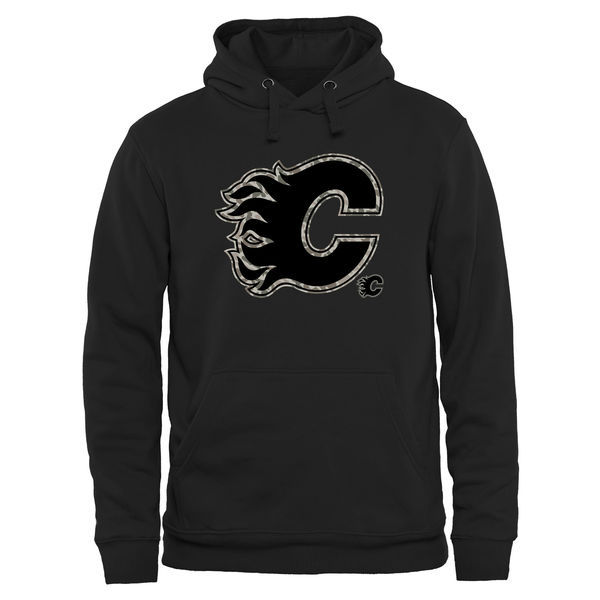 Calgary Flames Black Team Logo Men's Pullover Hoodie05