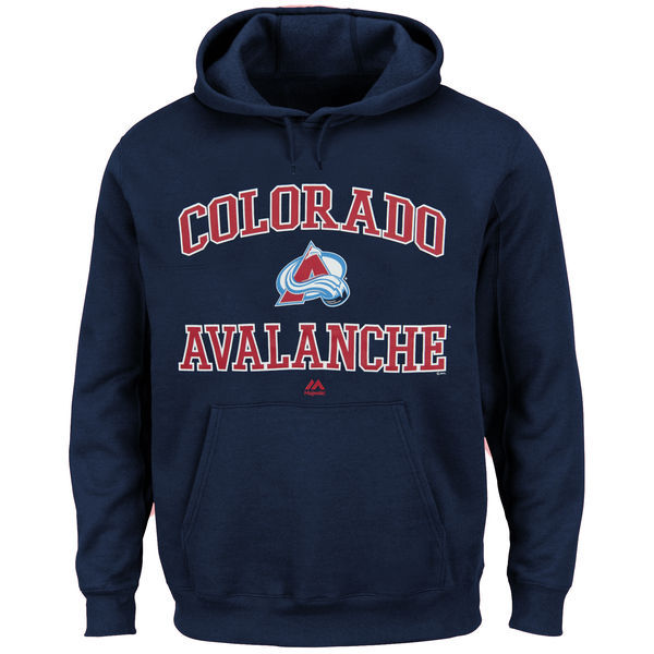 Colorado Avalanche Navy Blue Team Logo Men's Pullover Hoodie02