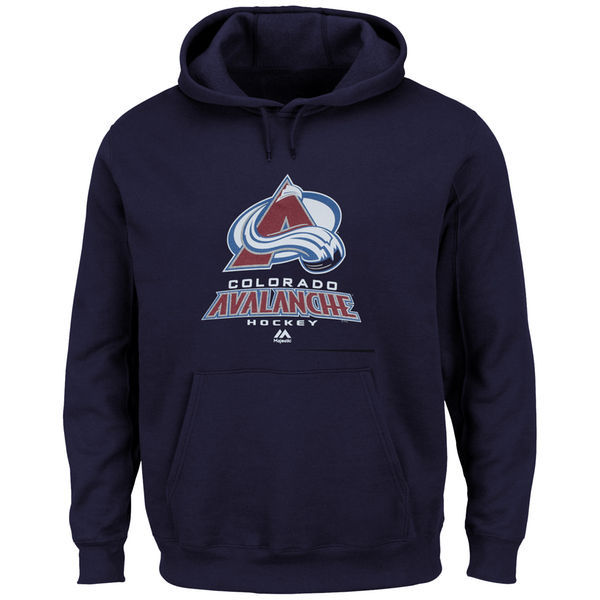 Colorado Avalanche Navy Blue Team Logo Men's Pullover Hoodie03