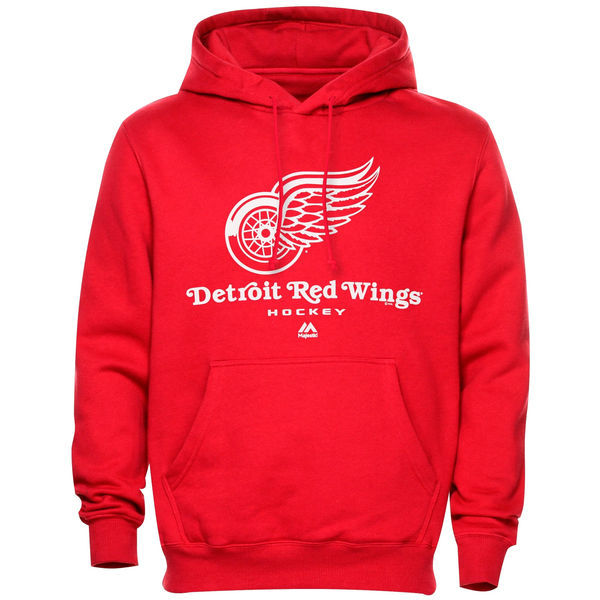 Detroit Red Wings Red Team Logo Men's Pullover Hoodie03 - Click Image to Close