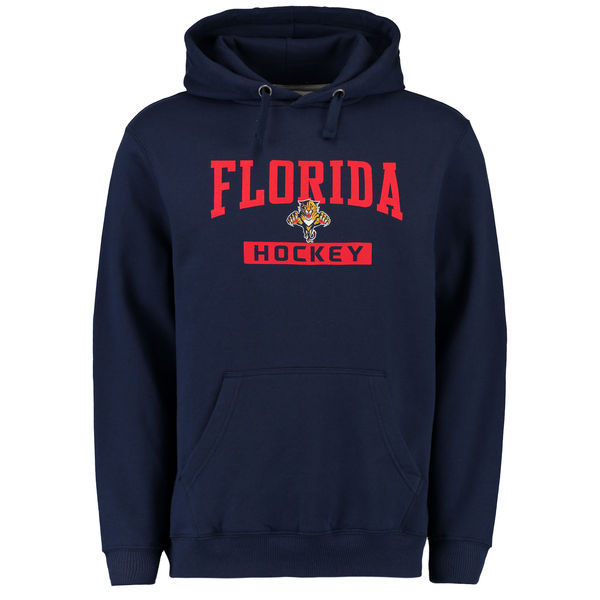 Florida Panthers Navy Blue Team Logo Men's Pullover Hoodie - Click Image to Close