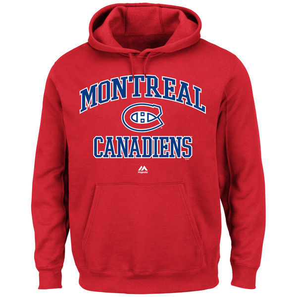 Montreal Canadiens Red Team Logo Men's Pullover Hoodie