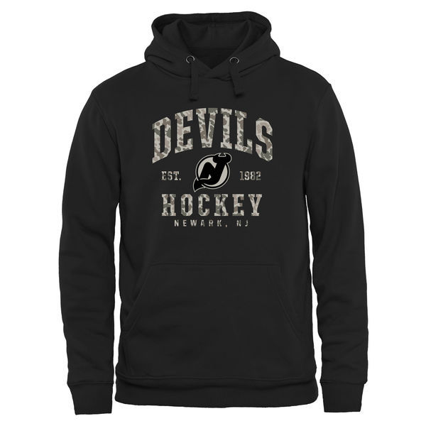 New Jersey Devils Black Team Logo Men's Pullover Hoodie02