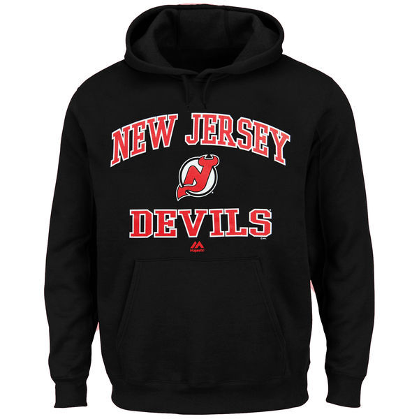 New Jersey Devils Black Team Logo Men's Pullover Hoodie03