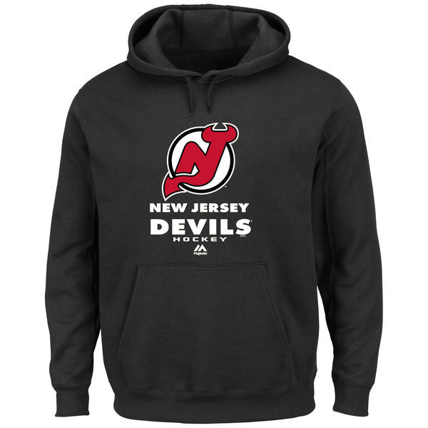 New Jersey Devils Black Team Logo Men's Pullover Hoodie05