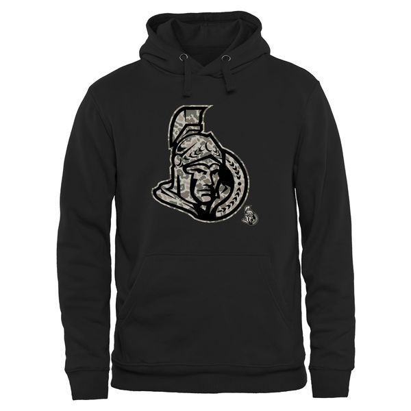 Ottawa Senators Black Team Logo Men's Pullover Hoodie07