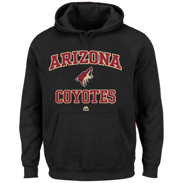 Phoenix Coyotes Black Team Logo Men's Pullover Hoodie03