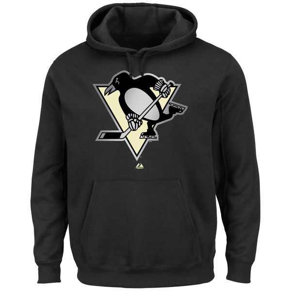 Pittsburgh Penguins Black Team Logo Men's Pullover Hoodie09
