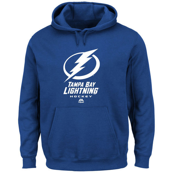 Tampa Bay Lightning Blue Team Logo Men's Pullover Hoodie02