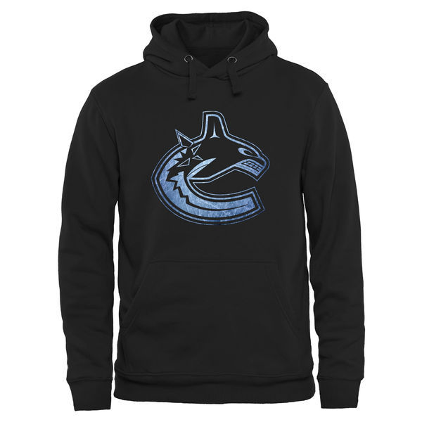 Vancouver Canucks Black Team Logo Men's Pullover Hoodie03 - Click Image to Close