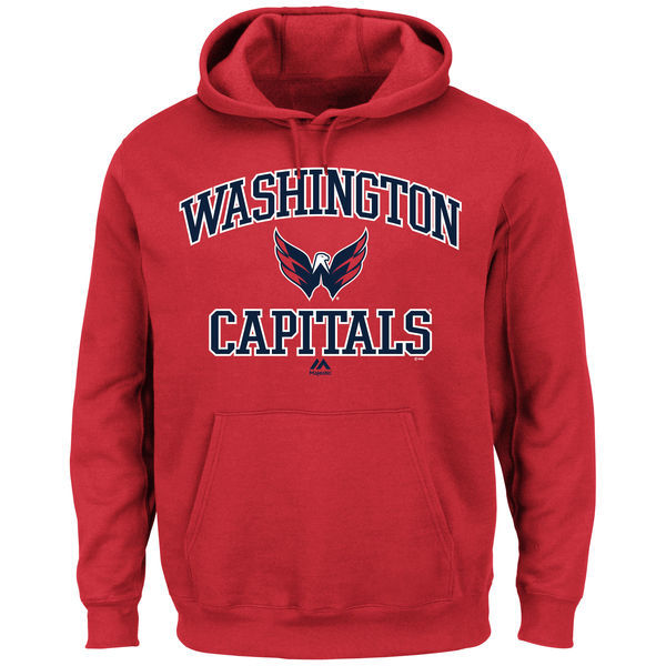 Washington Capitals Red Team Logo Men's Pullover Hoodie02