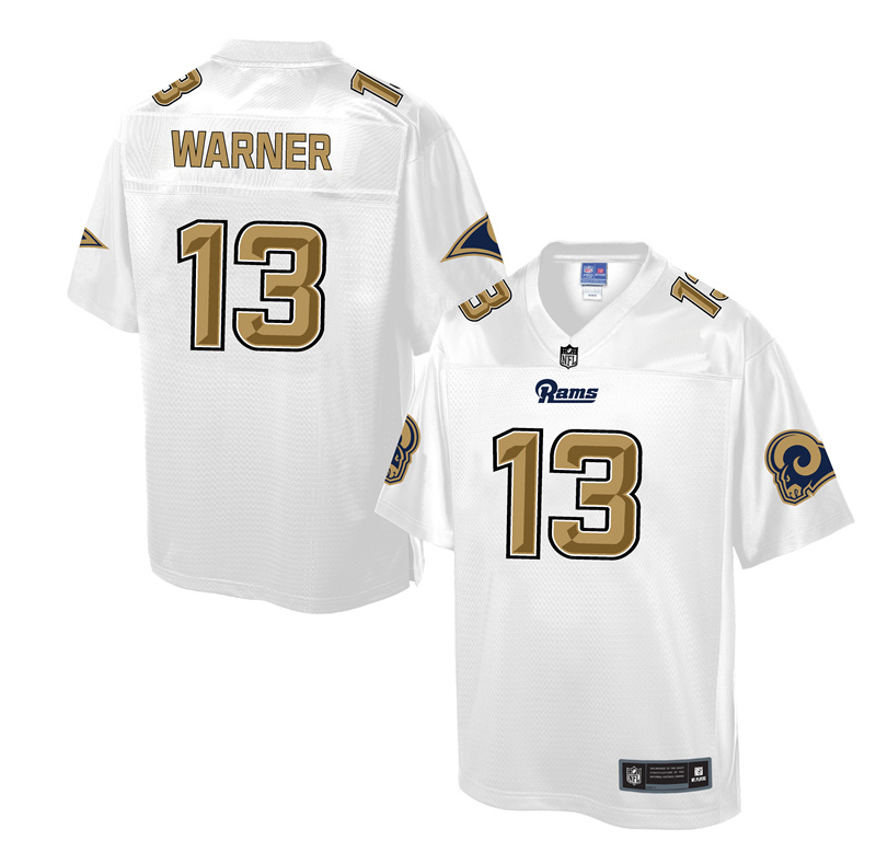 Nike Rams 13 Kurt Warner White Pro Line Elite Jersey