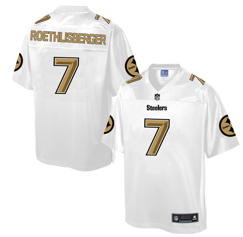 Nike Steelers 7 Ben Roethlisberger White Pro Line Elite Jersey