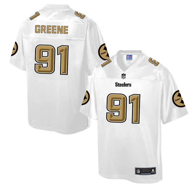 Nike Steelers 91 Kevin Greene White Pro Line Elite Jersey - Click Image to Close