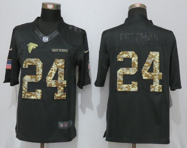 Nike Falcons 24 Devonta Freeman Anthracite Salute to Service Limited Jersey