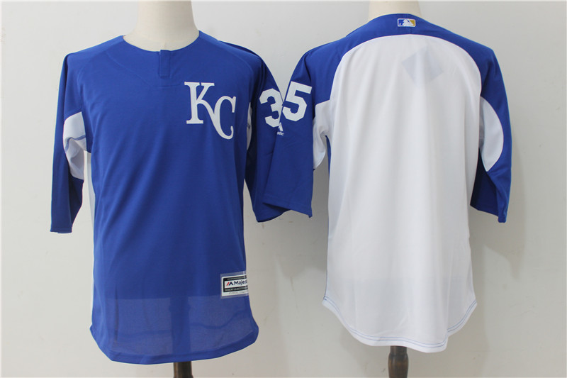 Royals 35 Eric Hosmer Royal/White Authentic Collection On-Field 3/4 Sleeve Batting Practice Jersey