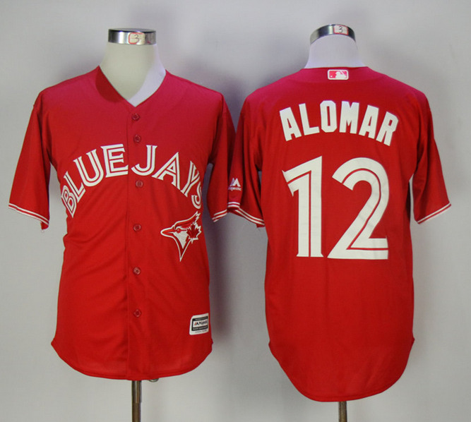 Blue Jays 12 Roberto Alomar Red 2017 Cool Base Jersey - Click Image to Close