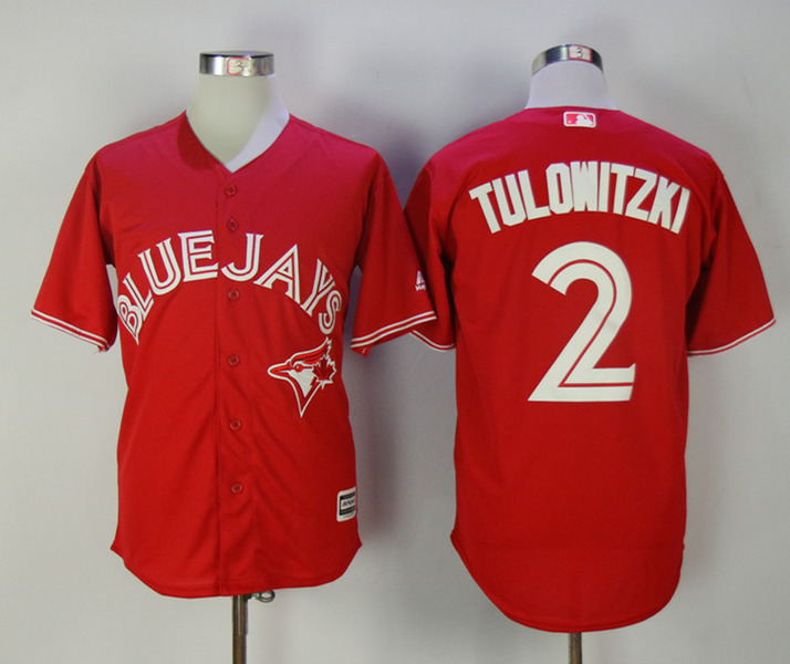 Blue Jays 2 Troy Tulowitzki Red 2017 Cool Base Jersey - Click Image to Close