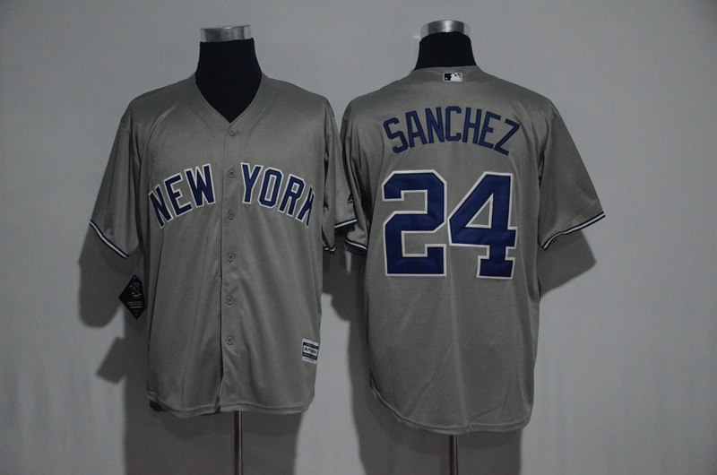 Yankees 24 Gary Sanchez Grey Cool Base Jersey