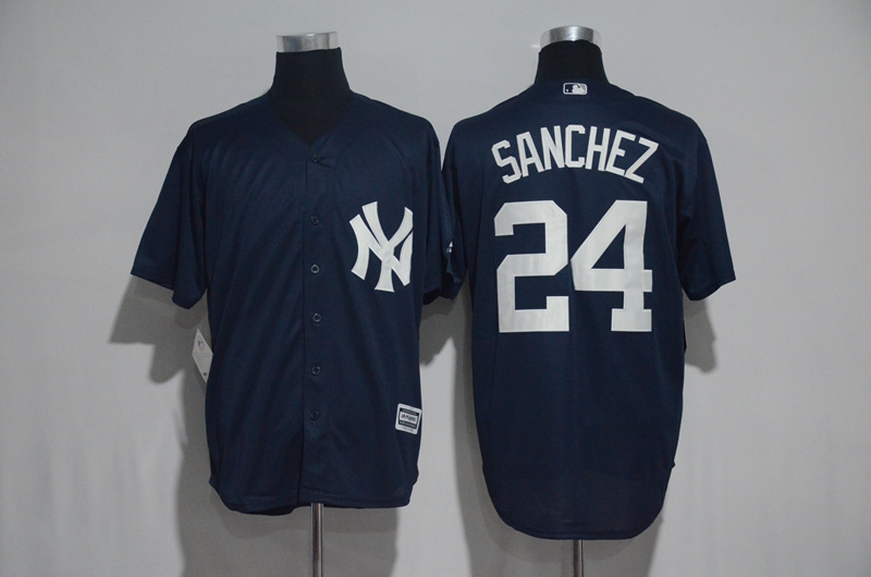 Yankees 24 Gary Sanchez Navy Cool Base Jersey