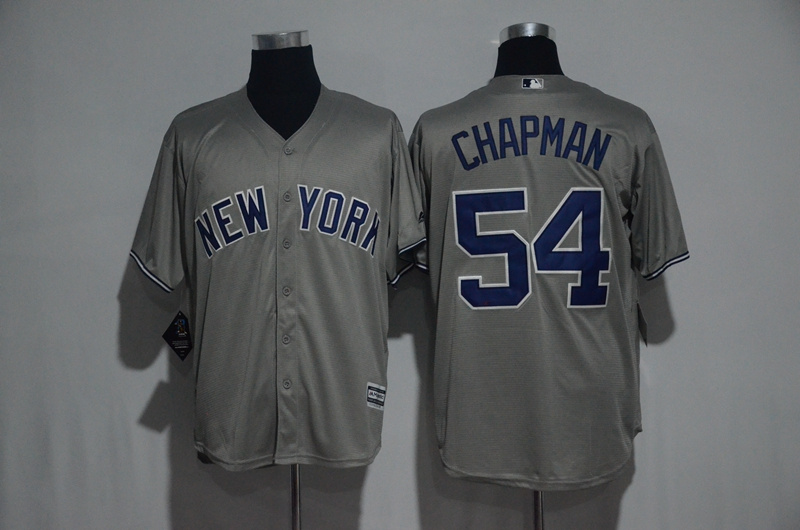 Yankees 54 Aroldis Chapman Grey Cool Base Jersey