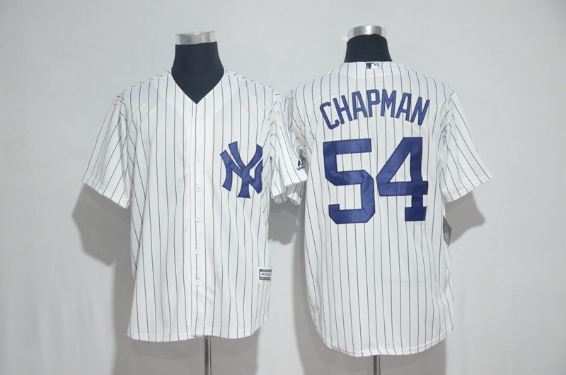 Yankees 54 Aroldis Chapman White Cool Base Jersey