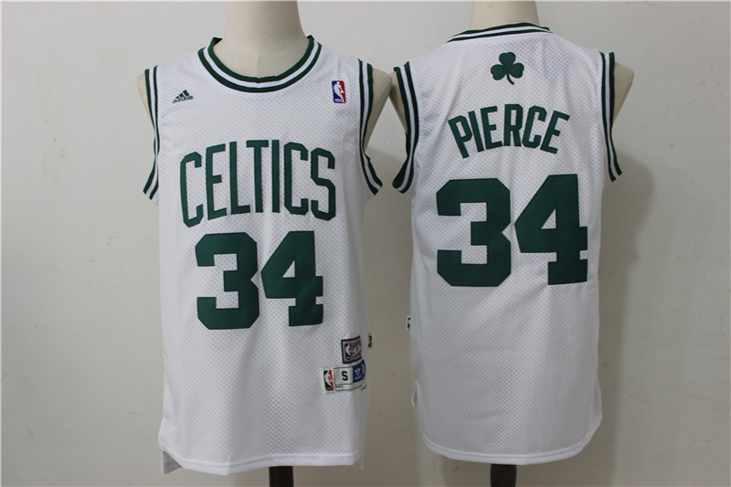Celtics 34 Paul Pierce White Hardwood Classics Jersey - Click Image to Close