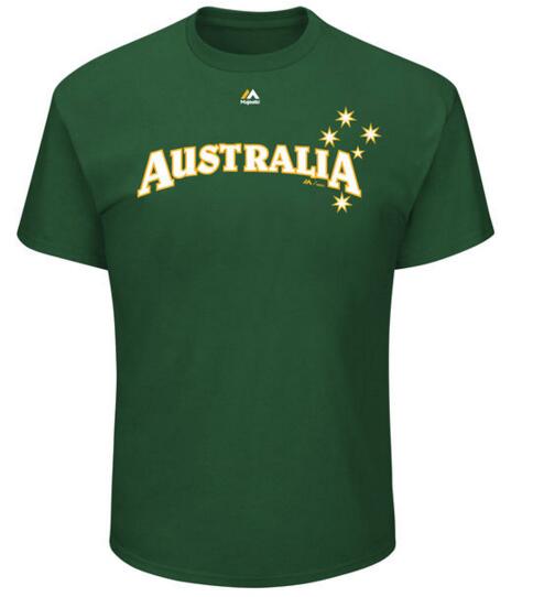 Australia Baseball Majestic 2017 World Baseball Classic Wordmark T-Shirt Green