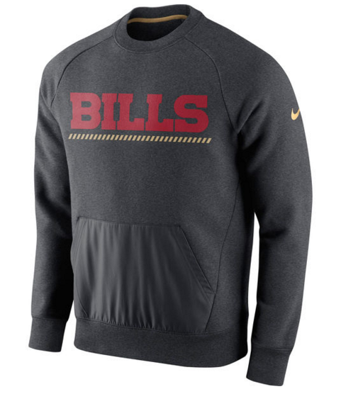 Buffalo Bills Nike Championship Drive Gold Collection Hybrid Fleece Performance Sweatshirt Charcoal