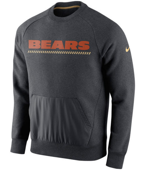 Chicago Bears Nike Championship Drive Gold Collection Hybrid Fleece Performance Sweatshirt Charcoal